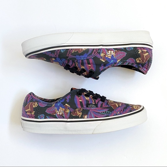 Vans authentic Nintendo donkey Kong print black purple canvas lo top sneakers - Picture 4 of 10